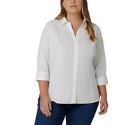 Riders by Lee Indigo Womens Plus Size Easy Care Quarter Sleeve Woven Shirt, Arctic White, 2X