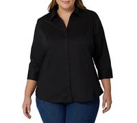 Riders by Lee Indigo Women's Plus Size Easy Care ¾ Sleeve Woven Shirt - Black - 6X