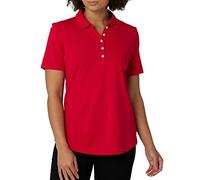Riders by Lee Indigo Women's Short Sleeve Polo Shirt, Classic Red, Small