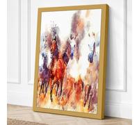 Riders Through Dust Romantic Canvas Wall Art Print 30x20 Inch