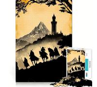 Riders to The Tower 1000-piece Puzzle for Teenagers Mind Exercise Toy Mind Calm Design Assembly Cherished Gift (38x26cm)