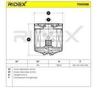 RIDEX Oil filter VW,SKODA,SEAT 7O0098 X607,30115561C,30115561C Engine oil filter 030115561C,030115561C,30115561C