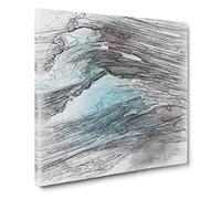 Ridge of the Wave Canvas Print | Gallery Wrapped 30mm Frame Wall Art | 14x14 inches | Ready to Hang | Abstract Seascape Picture | Living Room Bedroom Lounge Office