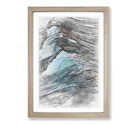 Ridge of The Wave in Abstract Framed Print | A2 Oak Framed Wall Art | Ready to Hang | Abstract Nautical Picture | Living Room Bedroom Lounge Office