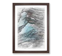 Ridge of The Wave in Abstract Framed Print | A2 Walnut Framed Wall Art | Ready to Hang | Abstract Nautical Picture | Living Room Bedroom Lounge Office