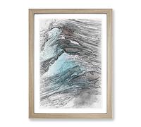 Ridge Of The Wave In Abstract Modern Framed Print | A2 Oak Framed Wall Art | Ready to Hang | Abstract Nautical Picture | Living Room Bedroom Lounge Office