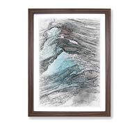 Ridge Of The Wave In Abstract Modern Framed Print | A3 Walnut Framed Wall Art | Ready to Hang | Abstract Nautical Picture | Living Room Bedroom Lounge Office