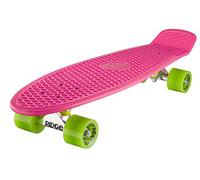 Ridge Skateboards Children Kids Big Brother Large Retro Cruiser-Pink/Green Wheels, 27 Inch