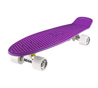 Ridge Skateboards Children Kids Big Brother Large Retro Cruiser-Purple/White Wheels, 27 Inch