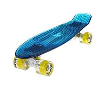 Ridge Skateboards Complete Blaze 22" Mini Cruiser Skateboard w LED wheels and transparent deck