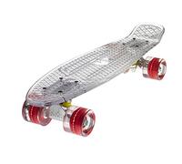 Ridge Skateboards Complete Blaze 22" Mini Cruiser Skateboard w LED wheels and transparent deck