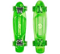Ridge Skateboards Complete Blaze 22" Mini Cruiser Skateboard w LED wheels and transparent deck