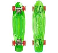 Ridge Skateboards Complete Blaze 22" Mini Cruiser Skateboard w LED wheels and transparent deck