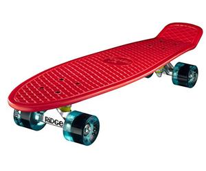 Ridge Skateboards Unisex's Big Brother Large Retro Cruiser, Red/Clear Blue, 27 Inch