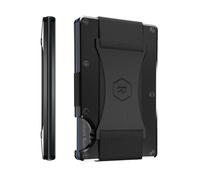 Ridge Wallet for Men - Slim Minimalist Compact Wallet, RFID Protected Front Pocket Wallets for Men, Integrated Cash Strap Card Holder (Royal Black)