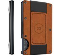 Ridge Wallet for Men - Slim Minimalist Compact Wallet, RFID Protected Front Pocket Wallets for Men, Integrated Cash Strap Card Holder (Tobacco Brown)