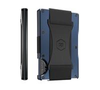 Ridge Wallet for Men - Slim Minimalist Compact Wallet, RFID Protected Front Pocket Wallets for Men, Integrated Cash Strap Card Holder (Navy)