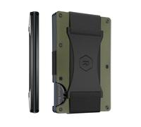 Ridge Wallet for Men - Slim Minimalist Compact Wallet, RFID Protected Front Pocket Wallets for Men, Integrated Cash Strap Card Holder (Matte Olive Titanium)