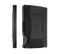 Ridge Wallet for Men - Slim Minimalist Compact Wallet, RFID Protected Front Pocket Wallets for Men, Integrated Cash Strap Card Holder (Carbon Fiber 3K)