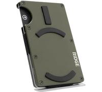 Ridge Wallets for Men Compatible with Magsafe - Slim Minimalist Compact Wallet, RFID Protected Front Pocket Wallets for Men, Integrated Cash Strap Card Holder (Matte Olive)