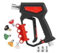 RIDGE WASHER Pressure Washer Gun 5000 PSI with Nozzle Bracket, 12 GPM, Power Washer Trigger Gun with 1/4" Quick Connector, 360° Swivel 3/8'' NPT Thread, M22-14 mm and M22-15 mm Fitting