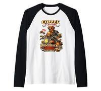 Ridgeback Drinking ice Coffee on a Motorbike DIGOR Vintage Raglan Baseball Tee