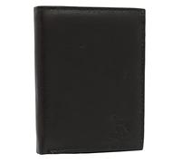 Ridgeback - Mens Bi Fold Leather Wallet Coin Purse Note Holder ID Case | Genuine Leather (Black)