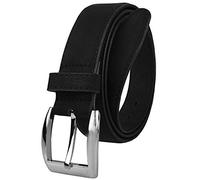 Ridgeback - Mens Faux Suede Leather Lined Genuine Mens Black Belt - Chrome Finish Belt Buckle Casual Belts For Men (XL)