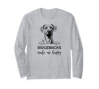 Ridgebacks Make Me Happy | Funny Rhodesian Ridgeback Lover Long Sleeve T-Shirt
