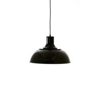 Ridged Bowl Grey Pendant Light, Curved Hanging Lamp With Retro Vent Holder, Modern Ceiling Pendant Light Premier Housewares Black One Size