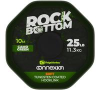 Ridgemonkey RM Tec Rock Bottom Tungsten Coated Hooklink 25lb 10m (Camo Green Soft)