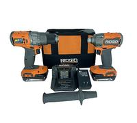 RIDGID 18V Brushless Drill/Driver and 3-Speed Impact Driver Kit with (2) 2.0 Ah Batteries and Charger(R92091SB3)