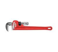 RIDGID 31025 Heavy-Duty Straight Pipe Wrench Plumbing Wrench,Red, 18-inch