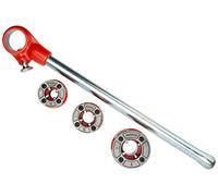RIDGID 36345 00R Exposed Ratchet Threader Set, 1/2-Inch to 1-Inch NPT Pipe Threading Dies and Manual Ratcheting Pipe Threader, Red/Black