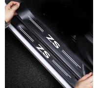 RIDGOEL 4Pcs Car Door Sill Protector Kick Plates for MG ZS, Carbon Fiber Car Threshold Accessories Automobile Door Steps Scuff Plate Cover Welcome Pedal Decorative Strips Decals