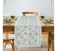 Ridhi Asparagus Green Hand Block Print 100% Cotton Reusable Table Runner 16" X 90" Inches Table Runner Decorative Everyday Use for Dining, Home, Party, Wedding, Fall, Christmas, Thanksgiving