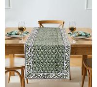 Ridhi Basil Green Tablerunners 100% Cotton Decorative Table Cover for Home, Kitchen, Dining, Cocktail Party Parties Family Dinners Wedding Thanksgiving/Christmas