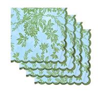 Ridhi Cloth Napkins Set of 4 Cotton Printed Dinner Block Print Napkins I Baby Bridal Shower Wedding Cocktail Cloth Floral Napkins I 18x18 in| Olive Green #98BF64