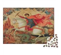 Riding A White Horse to Kill The Azure Dragon Jigsaw Puzzles. 1000pcs (75x50cm) Whimsical Challenge Toy for Educational Games Gifts