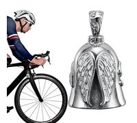 Riding Bell - Angel Biker Protection, Silver Charm Pendants with Heavy Duty Split Rings, Sturdy Zinc Alloy Metal Clappers, Ideal for Motorcycle Handlebar Bicycle Frames