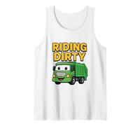 Riding Dirty Garbage Recycling Trash Truck Kids Boys Toddler Tank Top