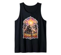 Riding Free Vintage Biker Aesthetic Motorcycle Rider Tank Top