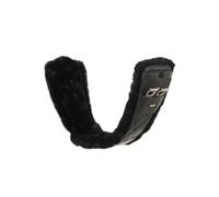 LeMieux Arika Simuwool Contoured Dressage Girth - Soft Supple Leather - Washable Detachable Simuwool - Black - 50cm/20"