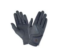 LeMieux Close Contact Glove - Breathable Fabric - Double Rein Grip - Secure Hook & Loop Fastening - Textured Branding - Navy - Medium