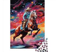 Riding Horse Jigsaw Puzzles Puzzle for Adults Kids. 1000 Pieces Whimsical Challenge Toy Educational Game Home Decoration for Educational Games Gifts 1000pcs (38x26cm)