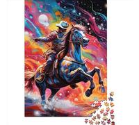 Riding Horse Jigsaw Puzzles Puzzles for Adults Kids. 1000 Piece Great Gifts Challenge Toy Educational Game Home Decoration for Adults& Kids Age 14 Years Up 1000pcs (38x26cm)
