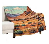 Riding Horses in Wild West Blanket, Soft Flannel Fleece Blankets Quick-Dry, Lightweight Throw Blanket for Couch, Bed, Office & Travel, Ideal Gift for Family & Friends, 50"x60"