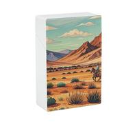 Riding Horses in Wild West Cigarette Case Waterproof Plastic Cigarette Box | Crush Proof Portable Cigarette Holder Case, Slim Compact Cigarette Case Holder for Work Travel Indoor Outdoor Gift for Smoker
