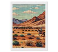 Riding Horses in Wild West Diamond Painting Kits for Adults Beginners 12X16 Full Drill Diamond Art with DIY Tools Square 5D Diamonds Dots Crafts Gem Art Paint by Diamonds for Home Wall Decor Relaxin