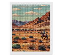 Riding Horses in Wild West Diamond Painting Kits for Adults Beginners 16X20 Full Drill Diamond Art with DIY Tools Square 5D Diamonds Dots Crafts Gem Art Paint by Diamonds for Home Wall Decor Relaxin